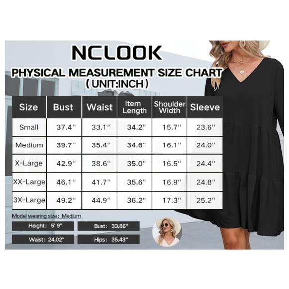 NWT Casual Dress Sweet Cute V Neck Mini Dress with Pocket Skin Friendly Fabric L - Picture 3 of 17